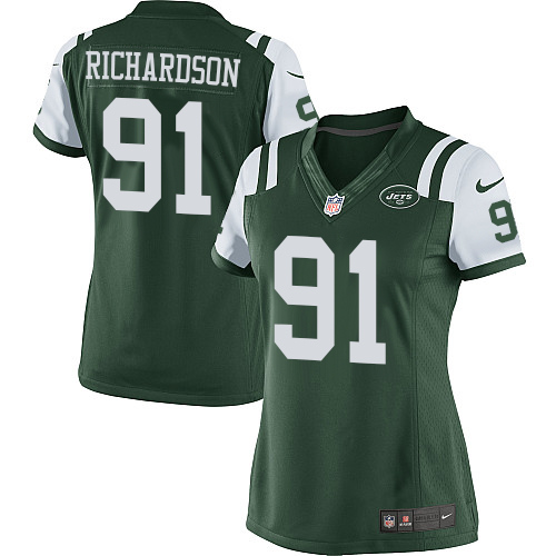 Women's Elite Sheldon Richardson Nike Jersey Green Home - #91 NFL New York Jets